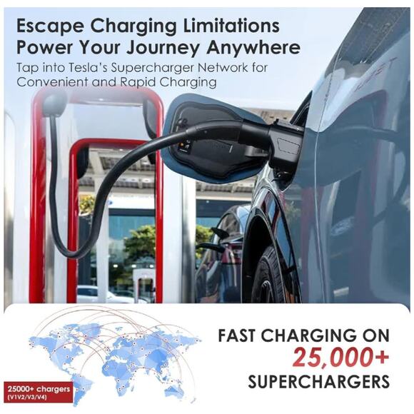 NACS to CCS1 Charging Adapter,Max 250KW Supercharger [Max 500A, 1000V] fit for R - Picture 7 of 7